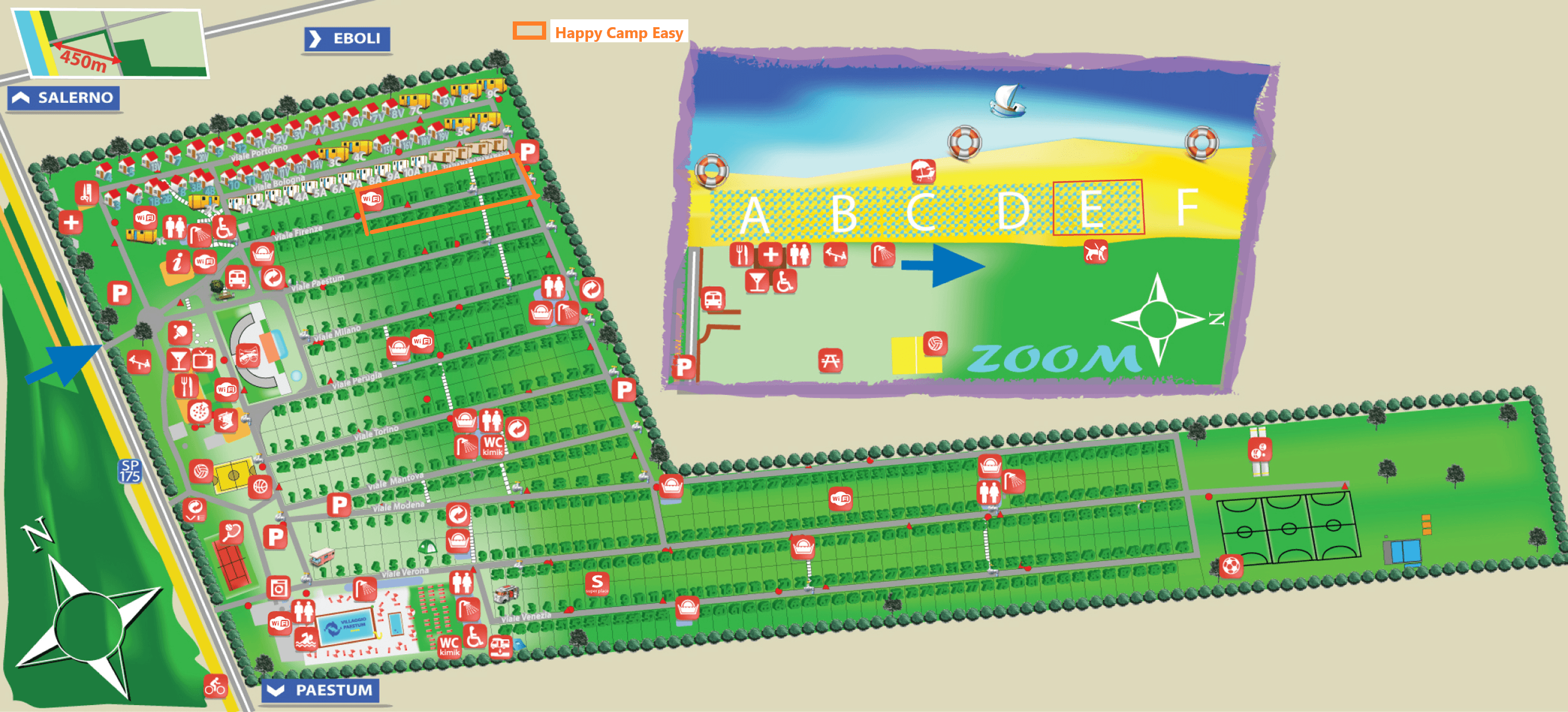 Lageplan Paestum Camping Village