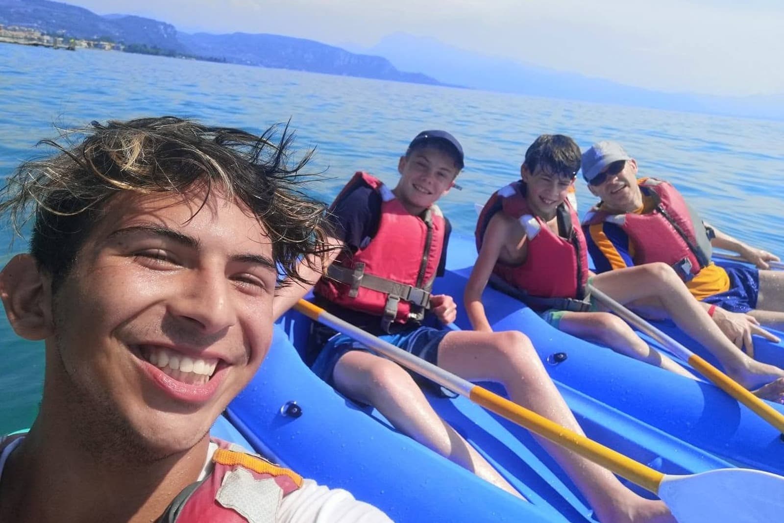 With teenagers on Lake Garda